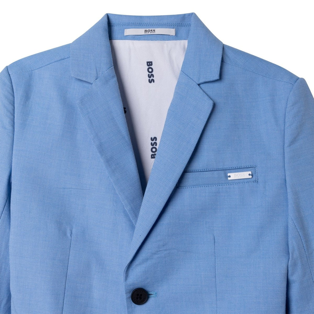 Hugo Boss Boys Oxford 2 Piece Slim Suit_ Pale Blue J26465/J24767-784-NorthBoys