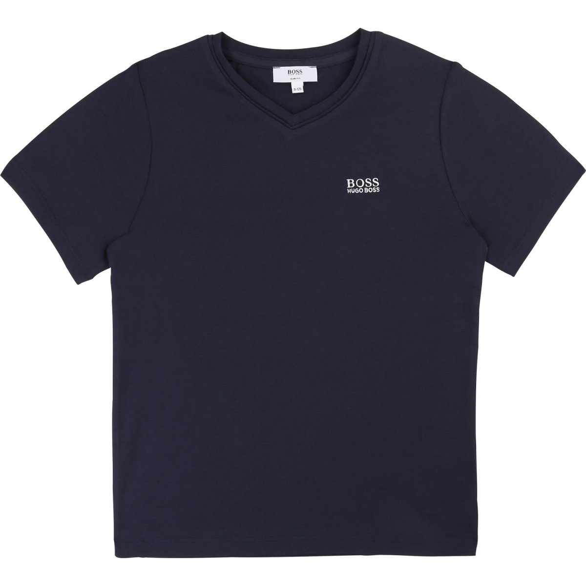 Hugo Boss Boys basic V - neck T-shirt in stretch cotton with embroidered logo J25Z04 - NorthBoys