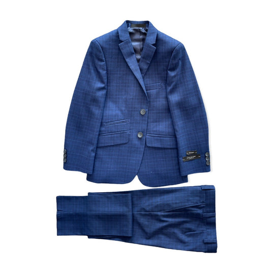 Marc New York Boys Skinny Blue Plaid Suit W0676
