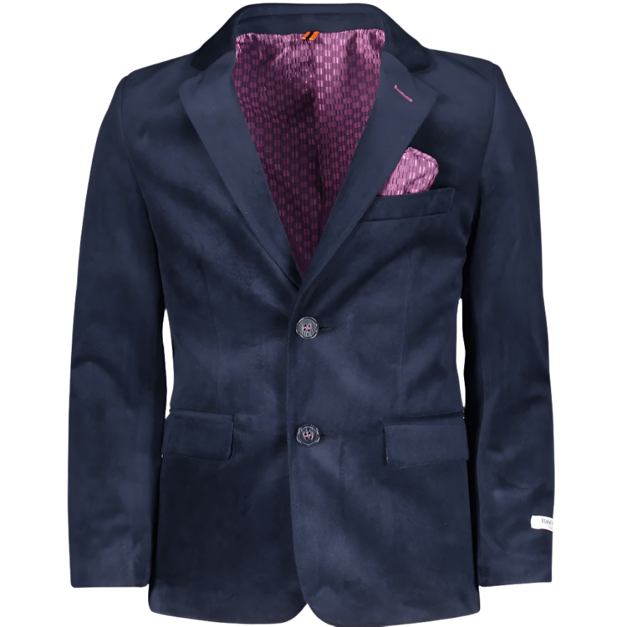 Isaac Mizrahi Boys Velvet Navy Blazer-NorthBoys