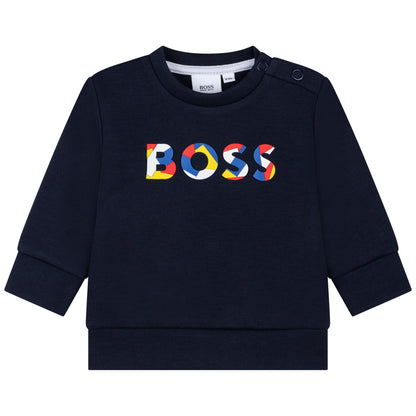 Hugo Boss Toddler Logo Sweatshirt_ Navy J05935-849