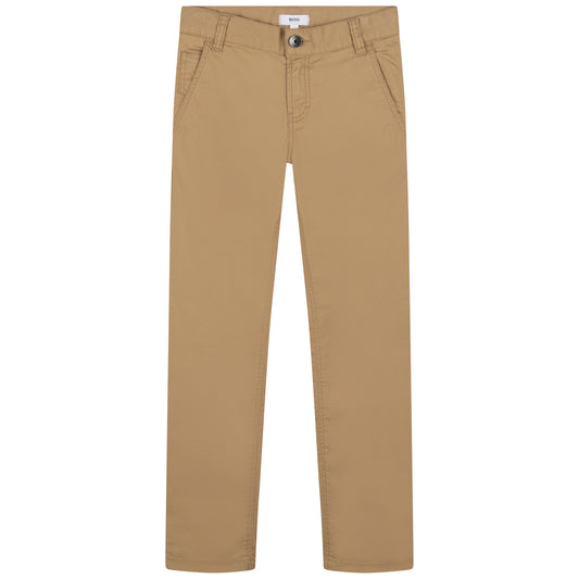 Hugo Boss Boys Twill Pants_ Stone J24763-262