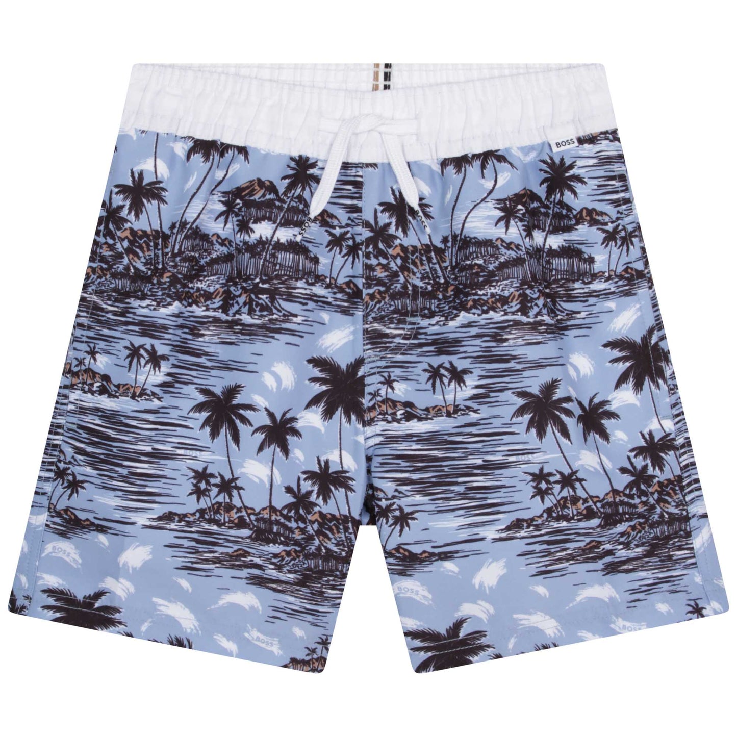 Hugo Boss Boys Printed Swim Shorts_ Blue J24848-77A