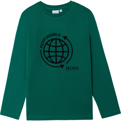 Hugo Boss Boys Ls T-Shirt with Illustration Sustainable J25L68