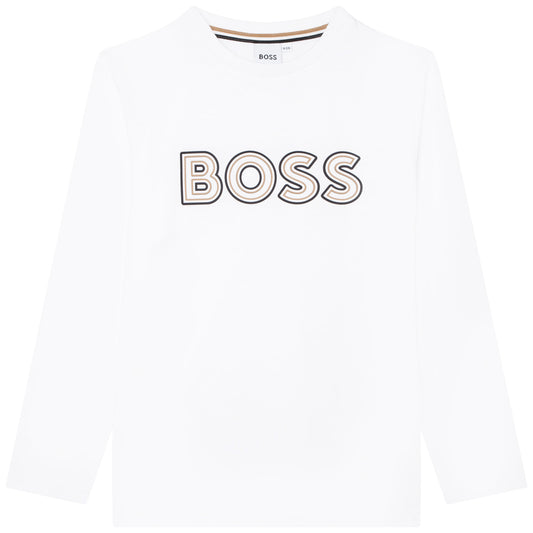 Hugo Boss Boys L/S Shirt w/Logo _White J25M17-10B