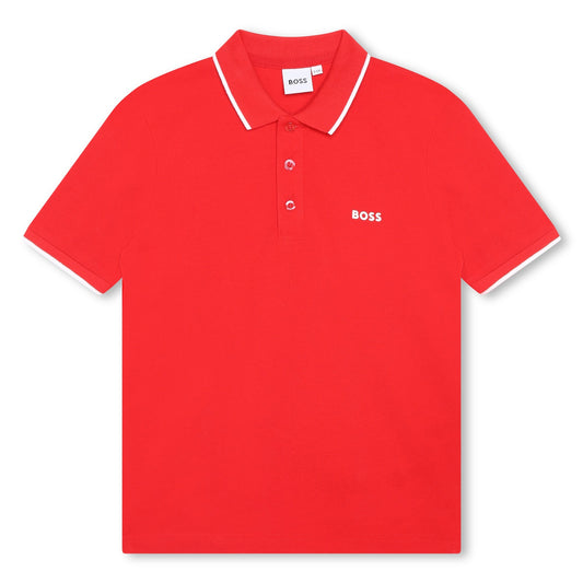 Hugo Boss Boys Basic Short Sleeve Polo _Red J25O25-991