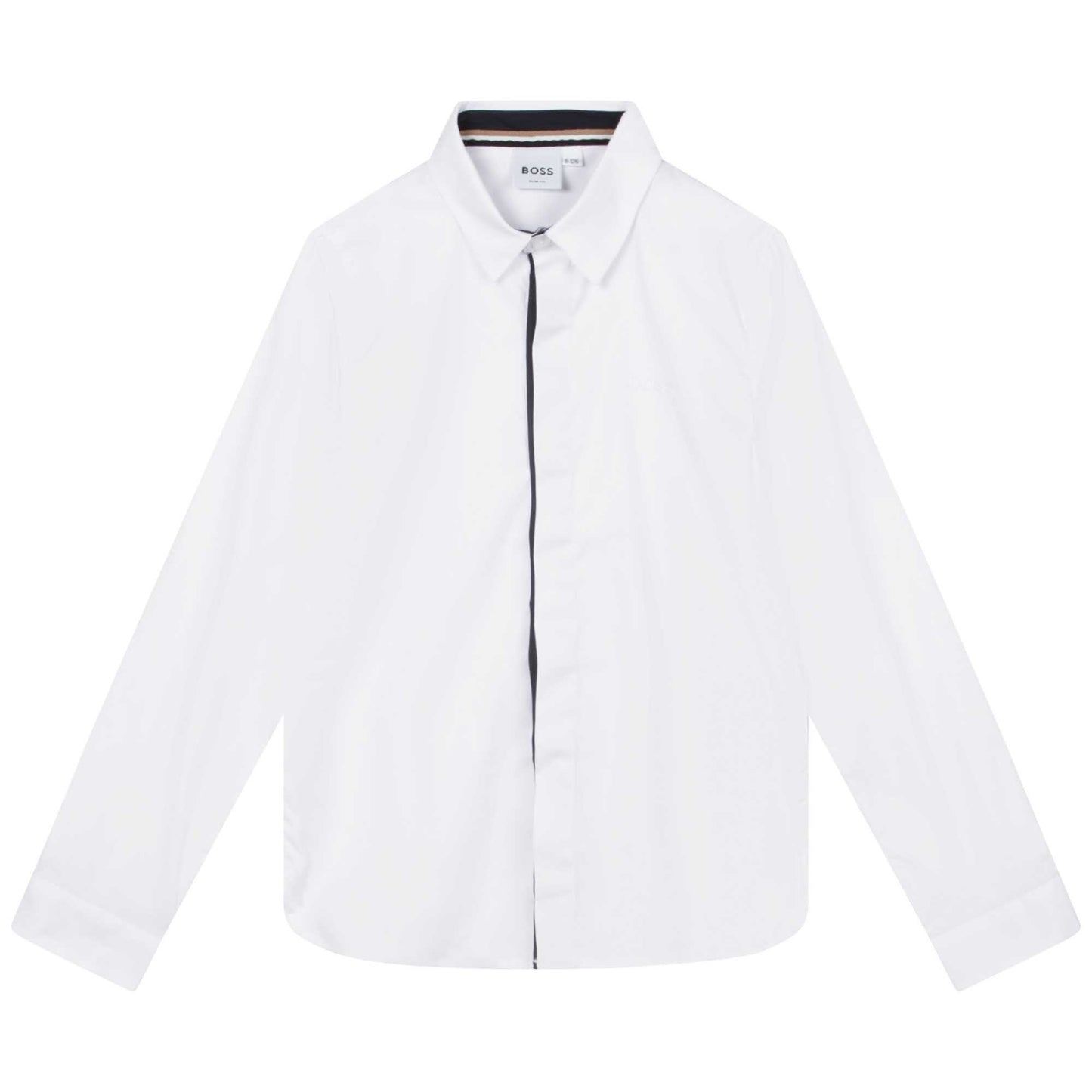 Hugo Boss Boys Long Sleeved Fitted Dress Shirt _White J25O37-10P