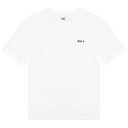 Hugo Boss Boys White Basic T-Shirt w/Small Logo _J25P23-10P