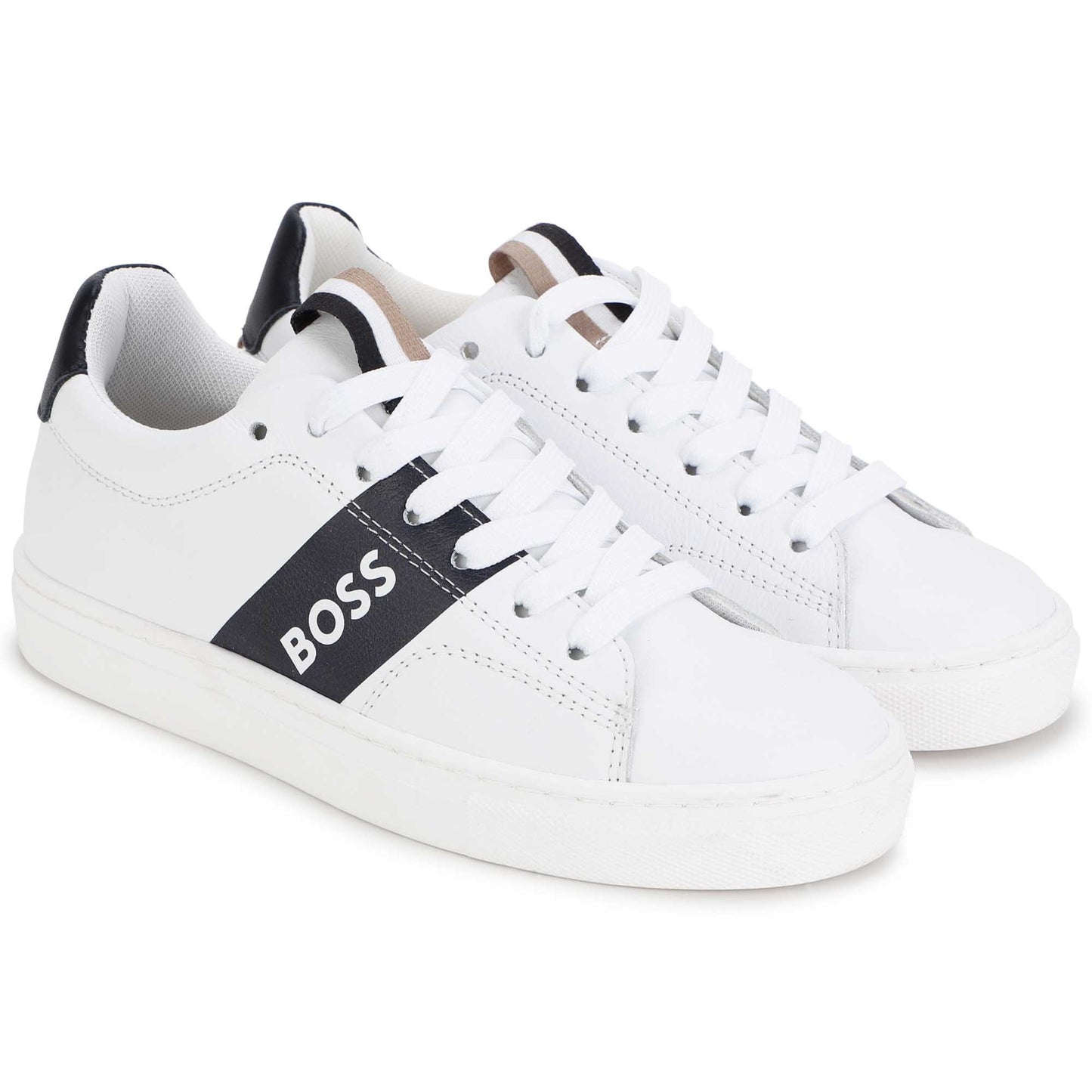 Hugo Boss Boys Leather Sneakers _White J29317-10B