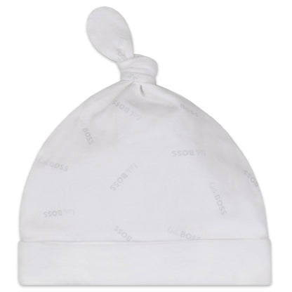 Hugo Boss Baby White Sleeper & Hat Set _ J98379-10B