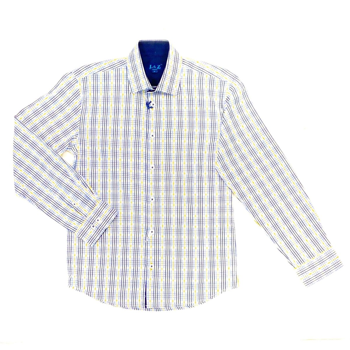 Leo & Zachary Boys Grid Print Dress Shirt - NorthBoys