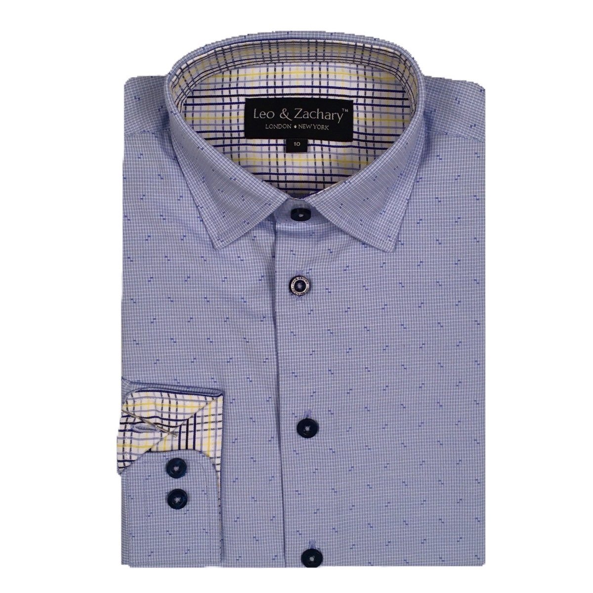 Leo & Zachary Boys Mini Zag Stitch Dress Shirt - NorthBoys