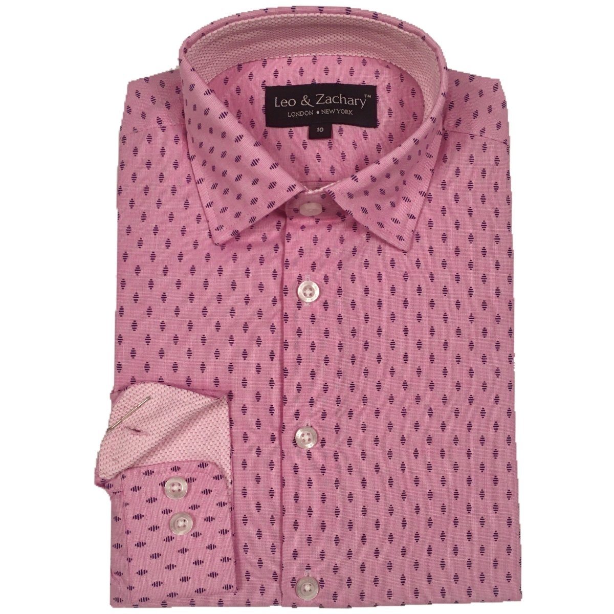 Leo & Zachary Boys Oval Print Dress Shirt - NorthBoys