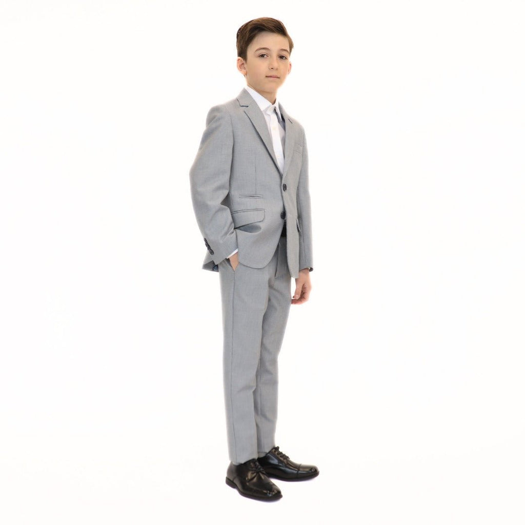 Leo & Zachary Boys Slim Cooled Basket Weave Suit-NorthBoys