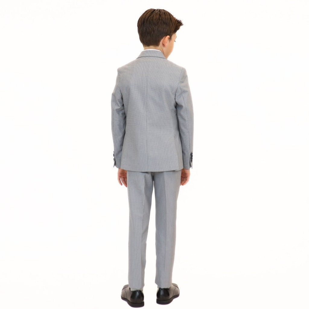 Leo & Zachary Boys Slim Cooled Basket Weave Suit-NorthBoys