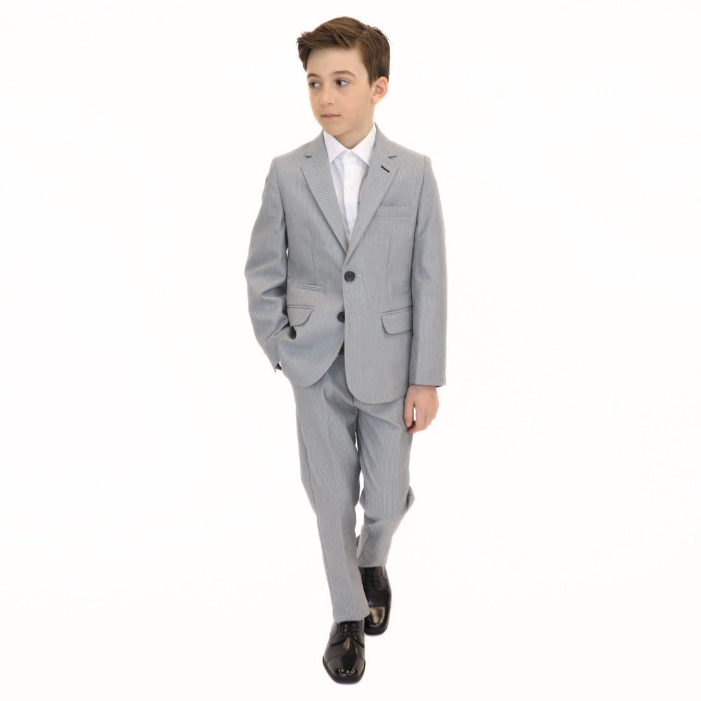 Leo & Zachary Boys Slim Cooled Basket Weave Suit-NorthBoys