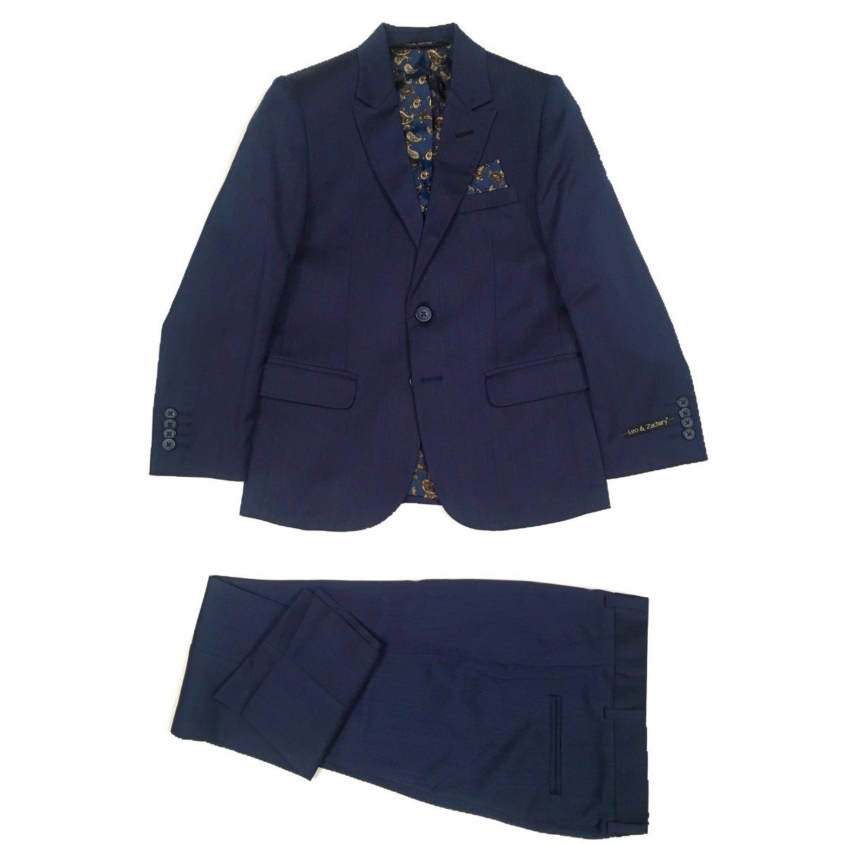 Leo & Zachary Boys Slim Ink Blue Suit-NorthBoys