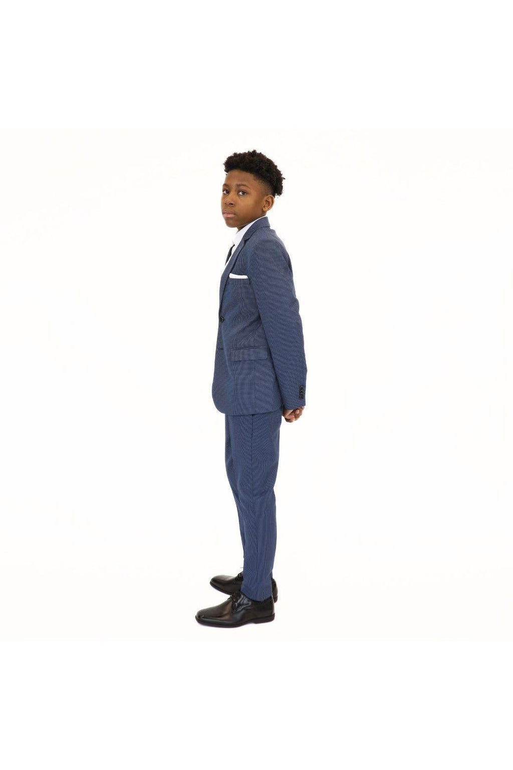 Leo & Zachary Boys Slim Ink/Sky Birdseye Suit-NorthBoys
