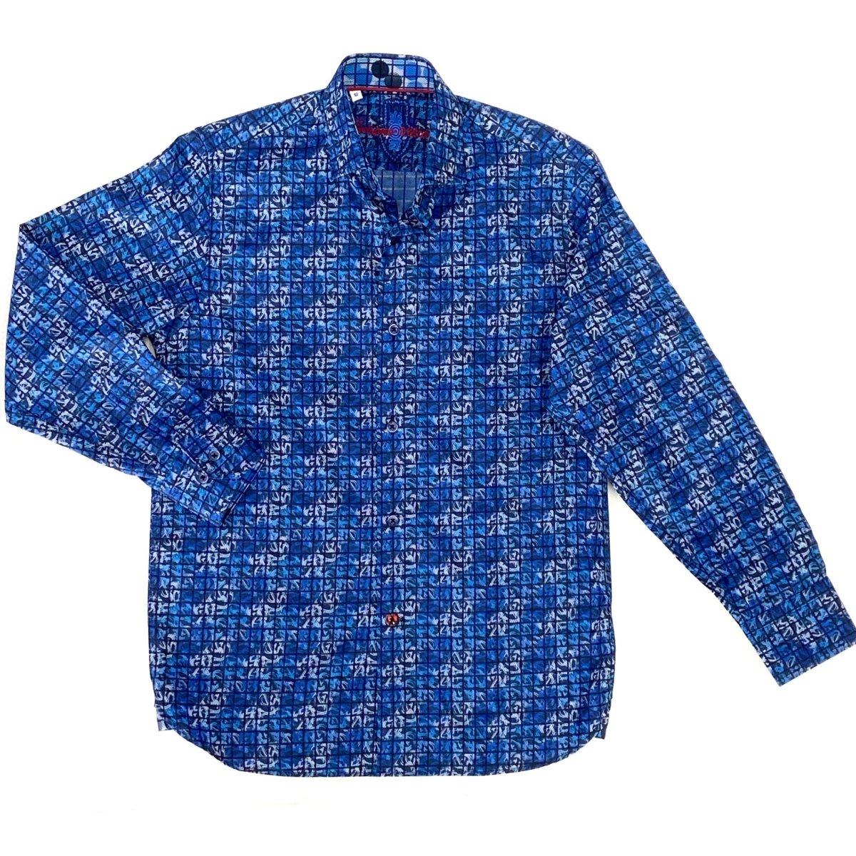 Luchiano Visconti Boys Fancy Blue Dress Shirt - NorthBoys