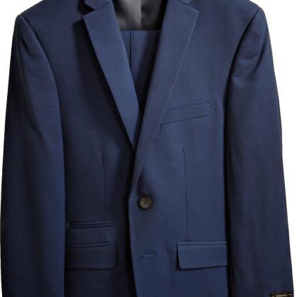 Marc New York Boys Husky Plain Blue Suit WH462-NorthBoys