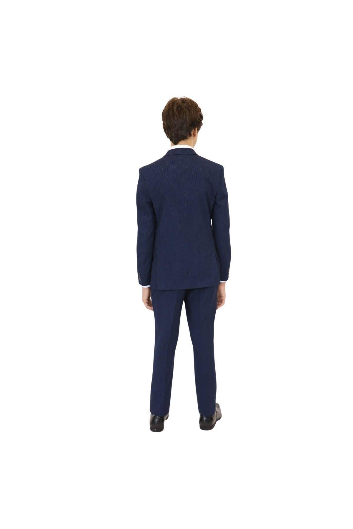 Marc New York Boys Skinny Blue Mini Grid Suit-NorthBoys