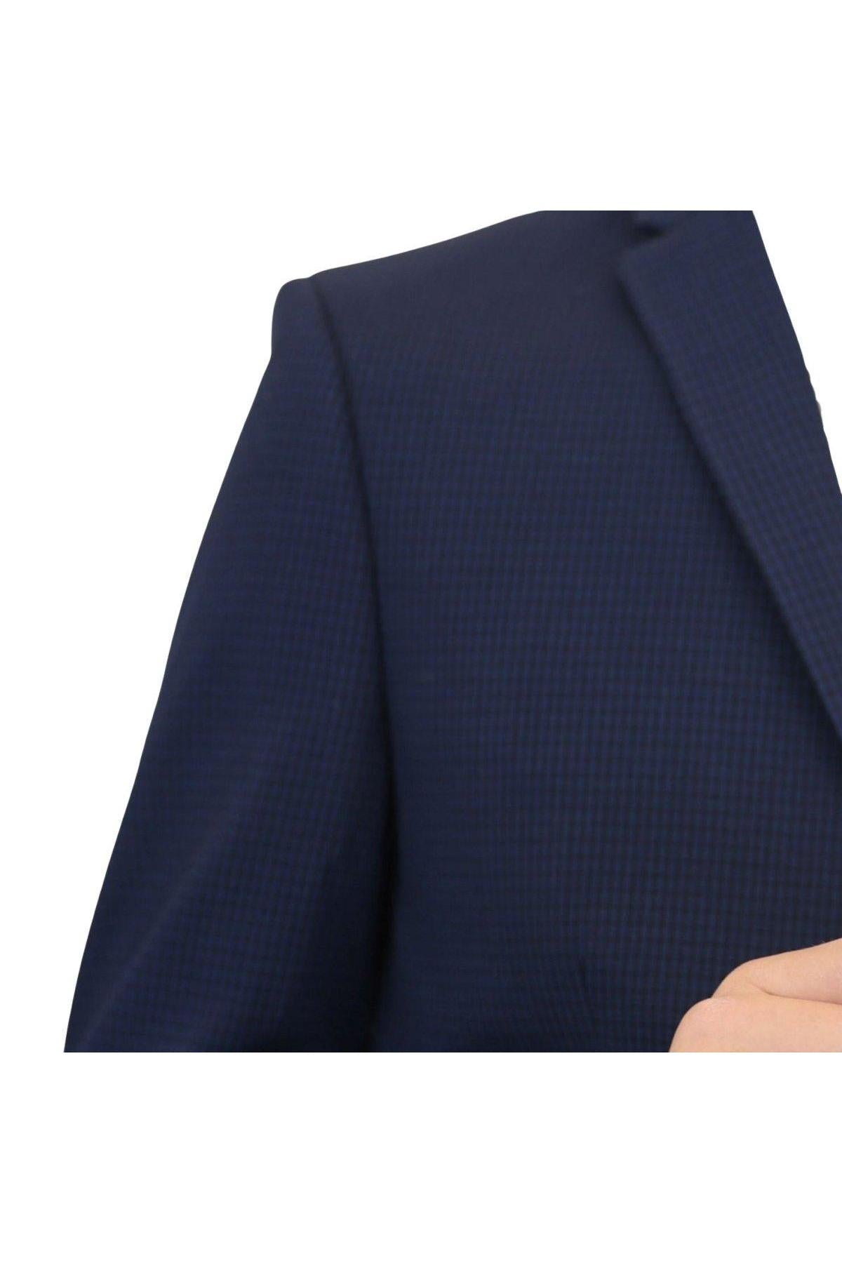 Marc New York Boys Skinny Blue Mini Grid Suit-NorthBoys