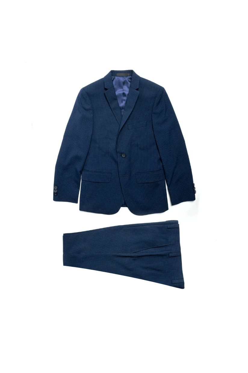 Marc New York Boys Skinny Blue Mini Grid Suit-NorthBoys