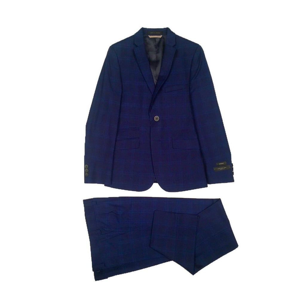 Marc New York Boys Skinny Blue Windowpane Suit W0578-NorthBoys