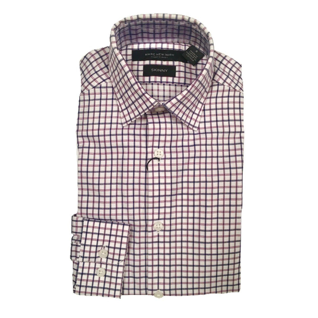 Marc New York Boys Skinny Check Pink/Blue Shirt S0055 - NorthBoys