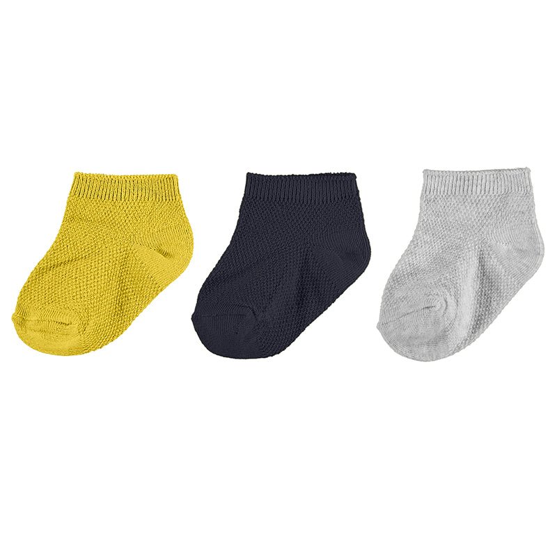 Mayoral Baby 3pc Socks_ Yellow 10172 - 16 - NorthBoys