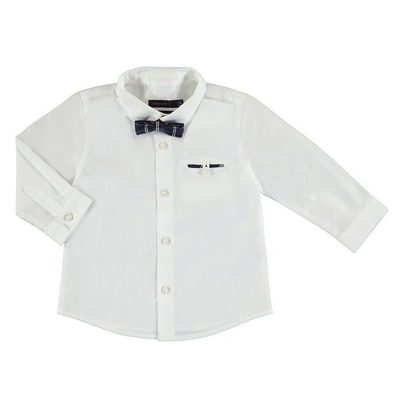 Mayoral Baby Dress Shirt w/Bow Tie_ White 1117 - 95 - NorthBoys