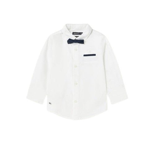 Mayoral Baby Long Sleeve Dress Shirt with BowTie _White 1115 - 40 - NorthBoys