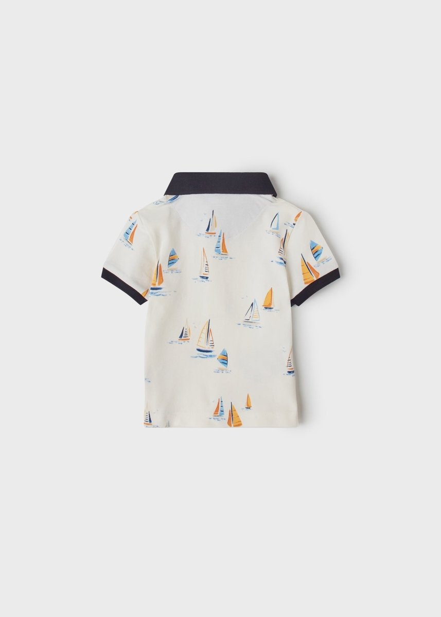 Mayoral Baby Short Sleeve Polo w/ Boats _Off White 1106 - 60 - NorthBoys