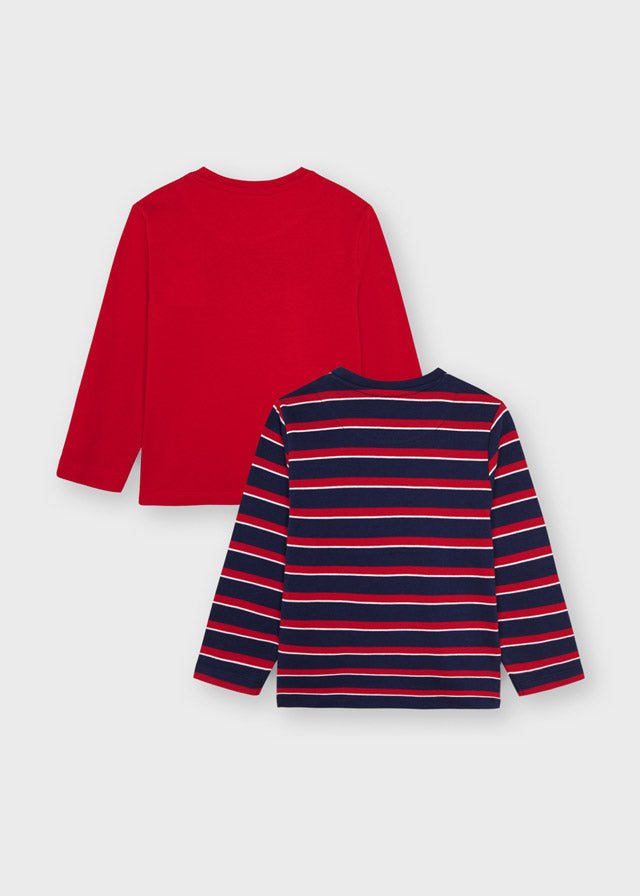 Mayoral Mini 2 L/s Sold/Stripe Shirt set 4082 - 20 - NorthBoys