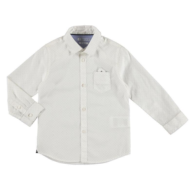 Mayoral Mini Long Sleeve Cotton Printed White Shirt 4.118 - NorthBoys