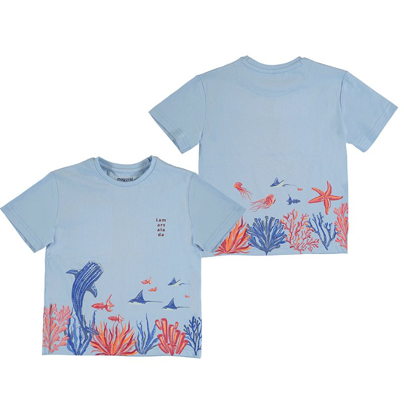 Mayoral Mini T-Shirt w/ Ocean Graphic_ Light Blue 3008 - 46 - NorthBoys