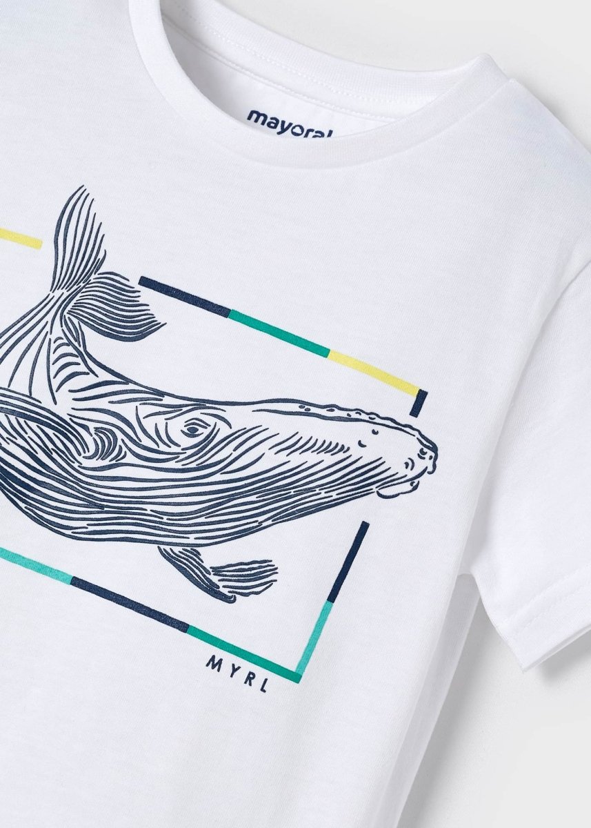 Mayoral Mini T-Shirt w/ Whale Graphic_ White 3010 - 56 - NorthBoys