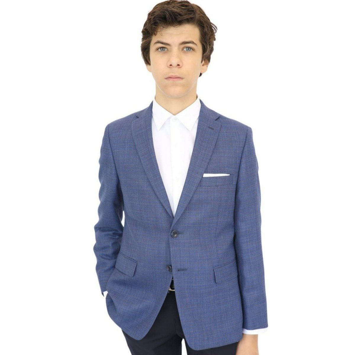 Michael Kors Boys Blue Plain Wool Sports Jacket-NorthBoys