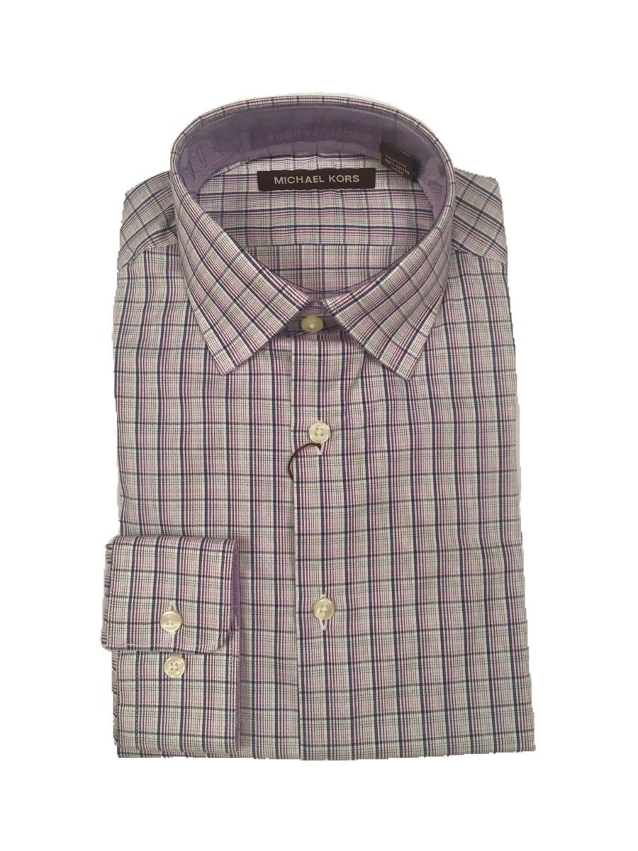 Michael Kors Boys Cotton Burgundy/Navy Plaid Shirt 192 Z0308 - NorthBoys