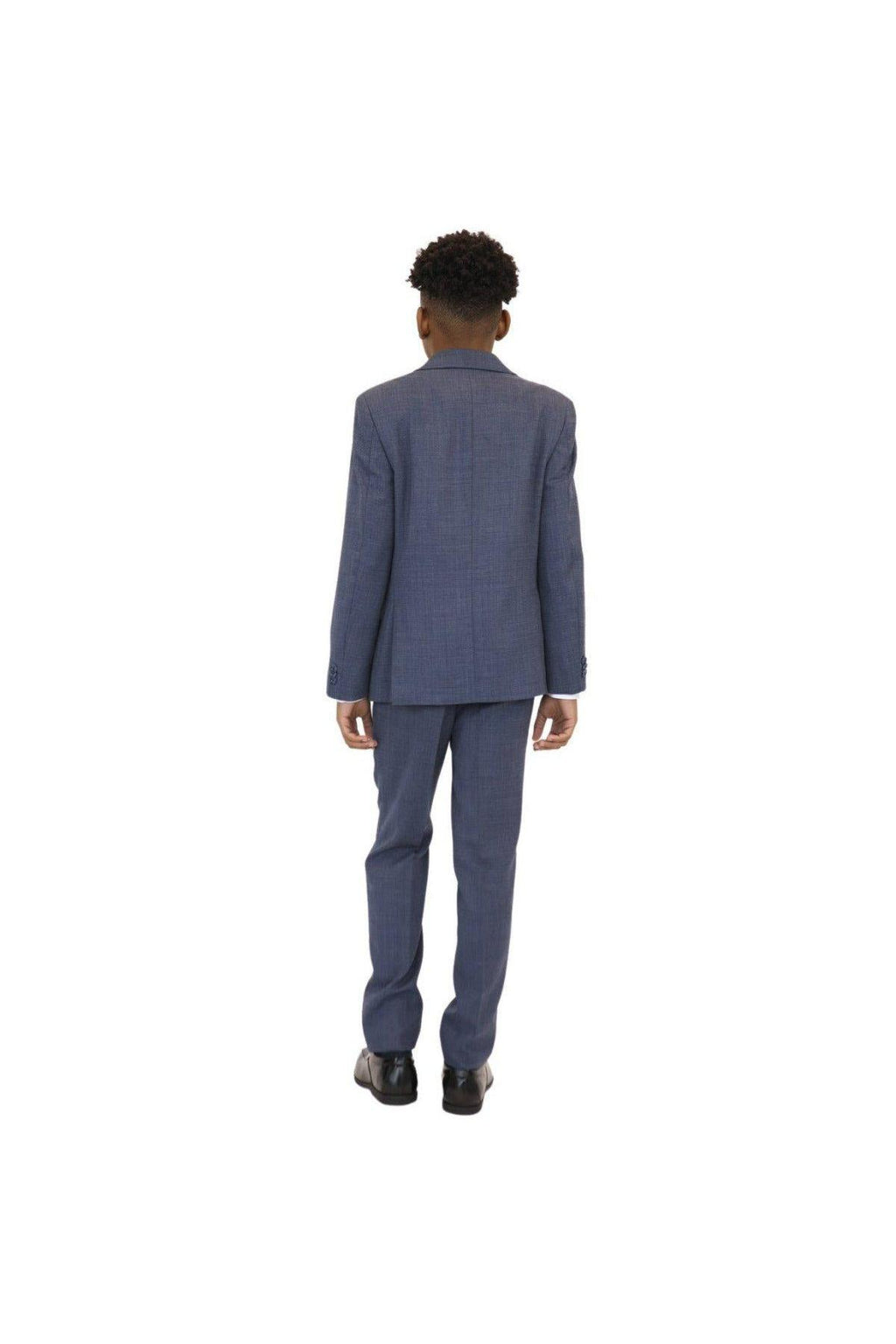 Michael Kors Boys Medium Blue Mini Check Wool Suit-NorthBoys