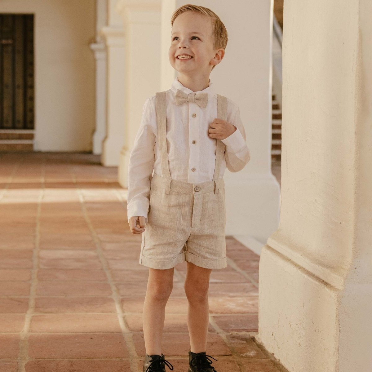 Noralee Linen Suspender Shorts _Linen NL054 - 11K - NorthBoys