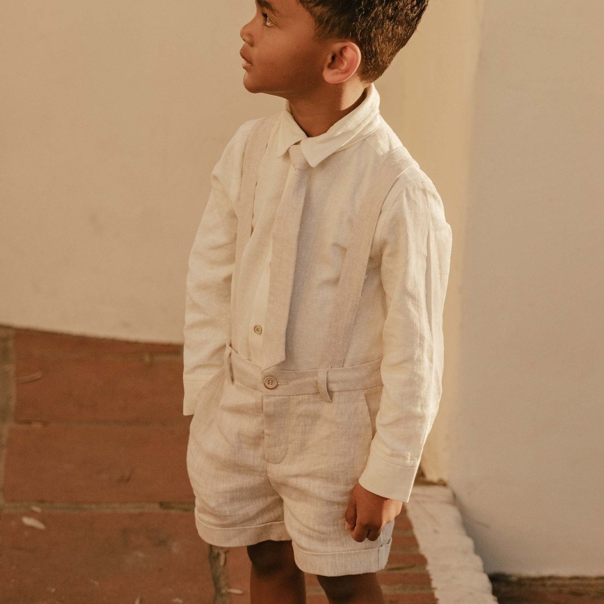 Noralee Linen Suspender Shorts _Linen NL054 - 11K - NorthBoys