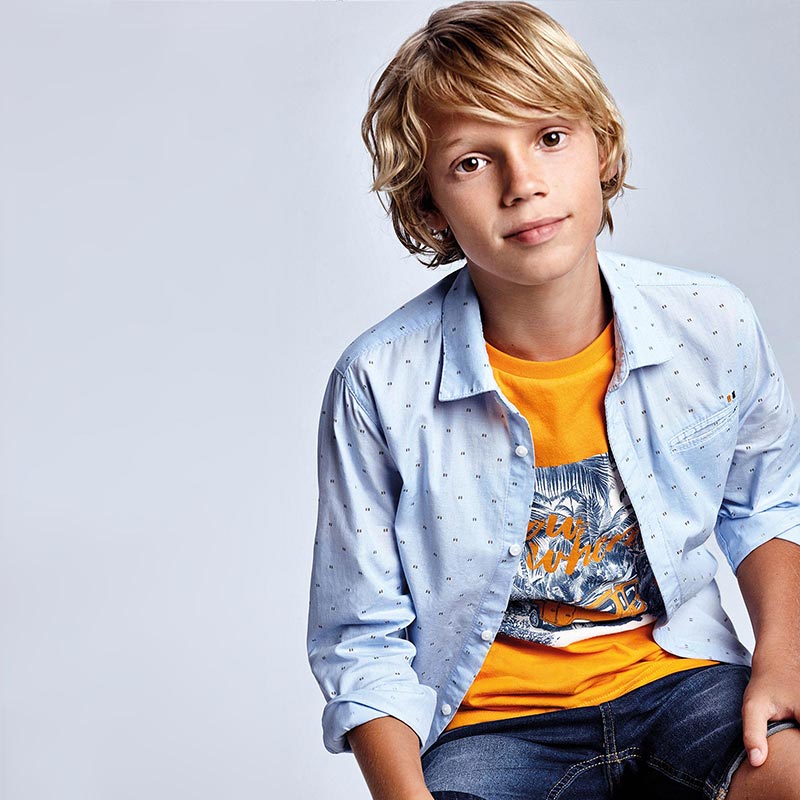 Nukutavake Boys Blue Print Dress Shirt - NorthBoys