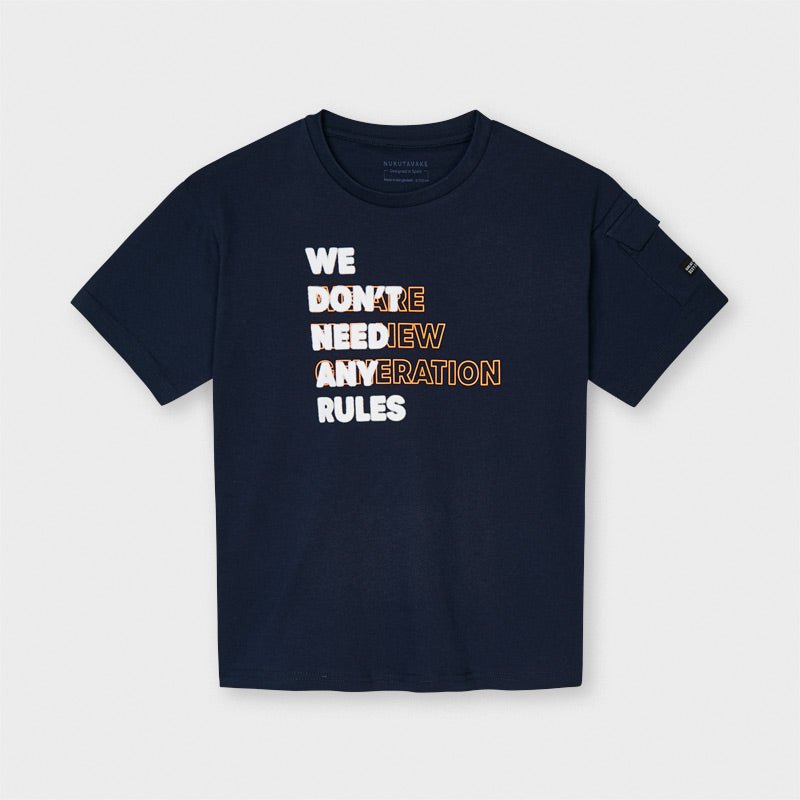 Nukutavake Boys Navy Rules T-Shirt - NorthBoys