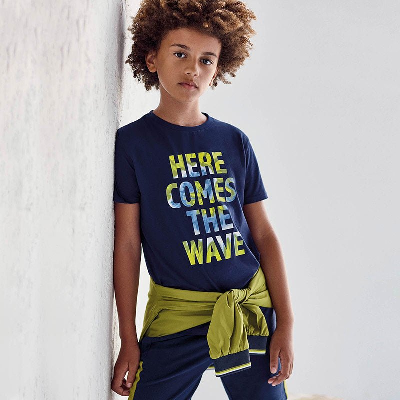 Nukutavake Boys Navy Wave T-Shirt - NorthBoys