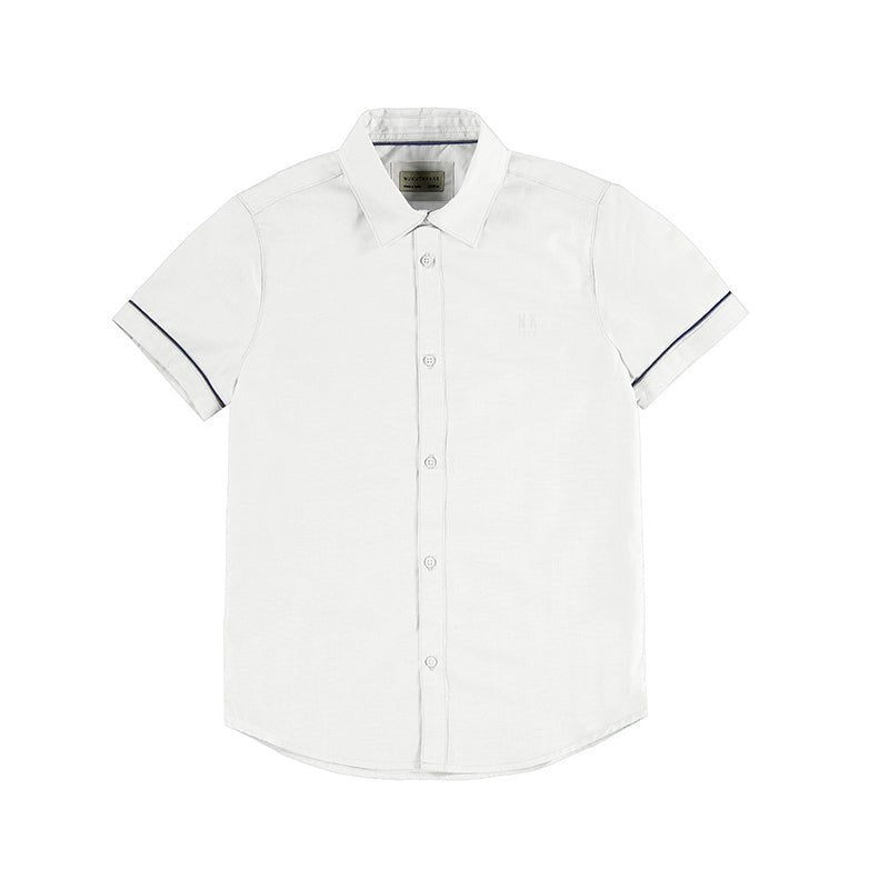 Nukutavake Boys Short Sleeve Dress Shirt w/Contrast _White 6110 - 34 - NorthBoys