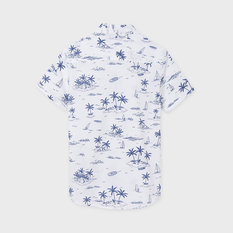 Nukutavake Boys White with Navy Print Shirt - NorthBoys