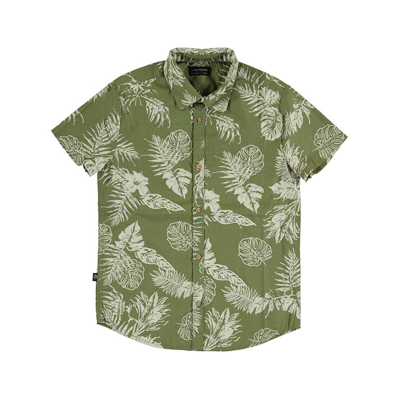 Nukutavake S/S Dress Shirt w/Leaf _Green 6113 - 72 - NorthBoys