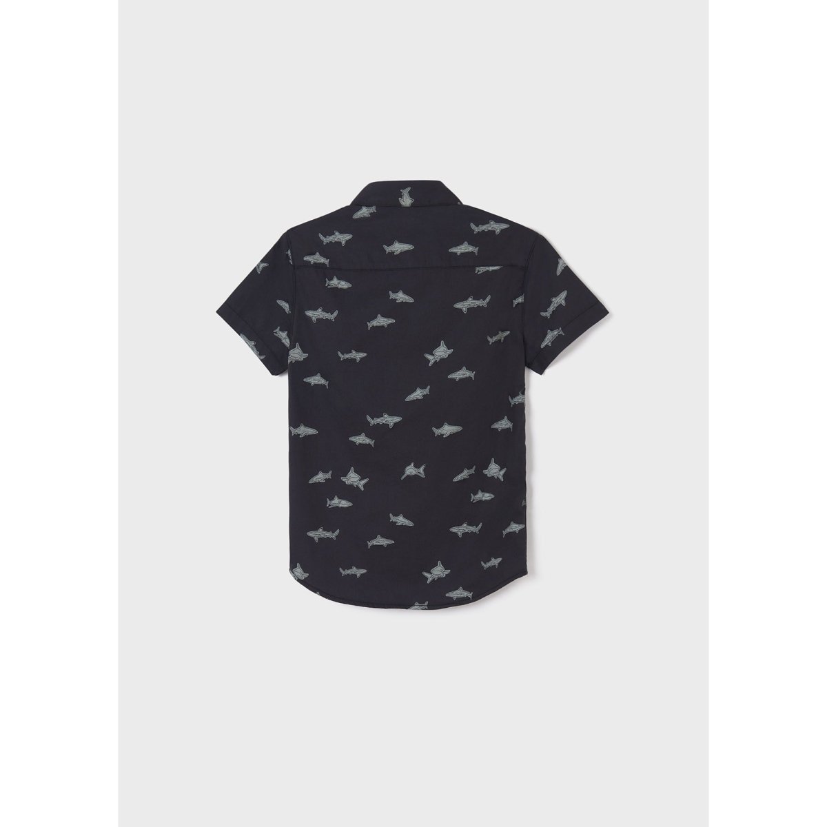 Nukutavake S/S Dress Shirt w/Shark Print _Dark Grey 6113 - 71 - NorthBoys