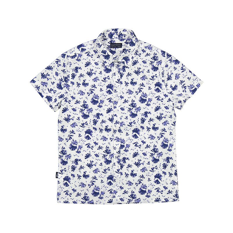 Nukutavake Short Sleeve Leaf Shirt_White/Navy 6112 - 68 - NorthBoys